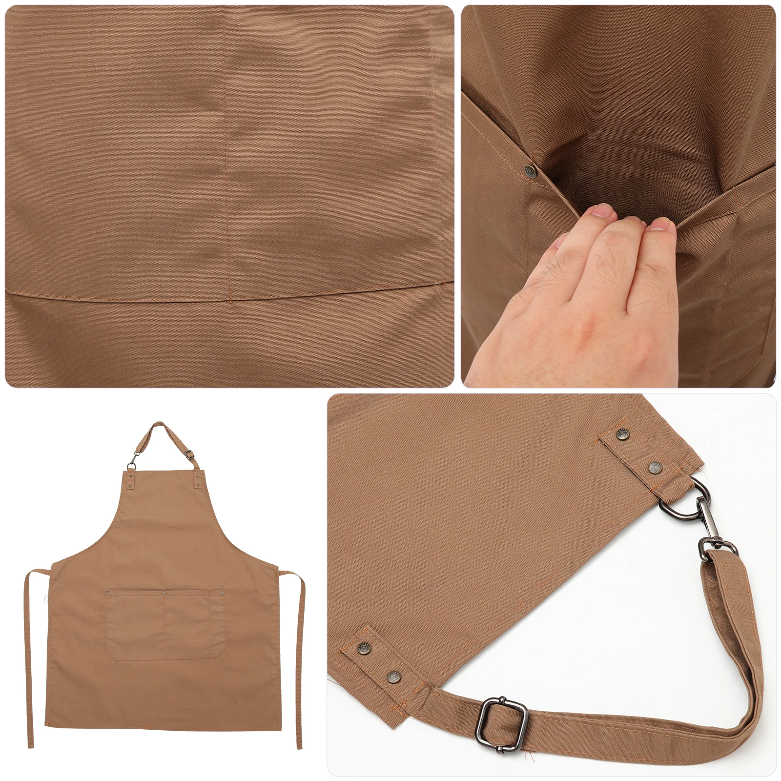 

Barber Apron With Pockets Simple Dirt-Proof Waterproof Design For Kitchen Cooking Baking Cafe Restaurant Multipurpose