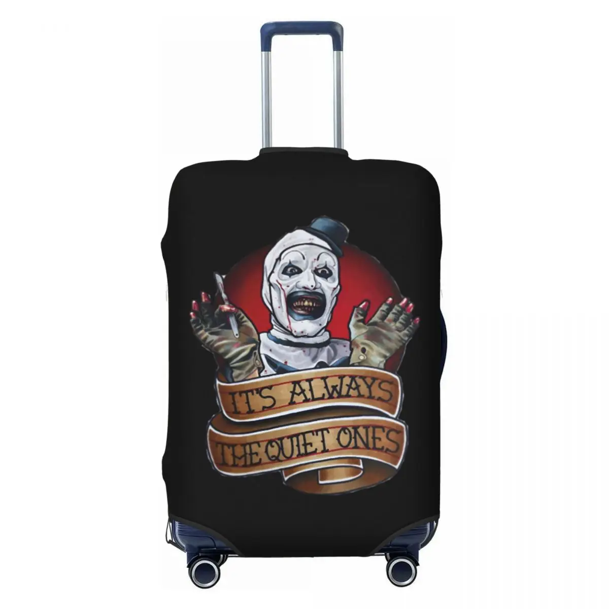 

Custom Horror Clown Halloween Movie Terrifier Luggage Cover Fashion Suitcase Protector Covers Suit For 18-32 inch