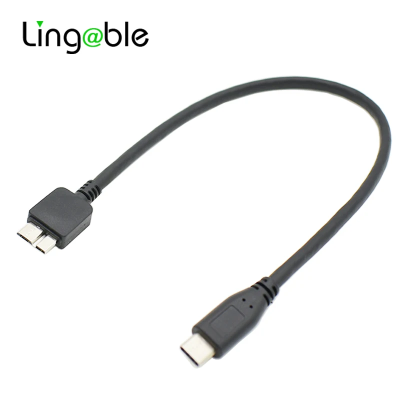 

Lingable USB 3.1 Type C Male to USB 3.0 Micro B Male OTG Converter Cable USB-C Connector For Hard Drive Smartphone 30CM