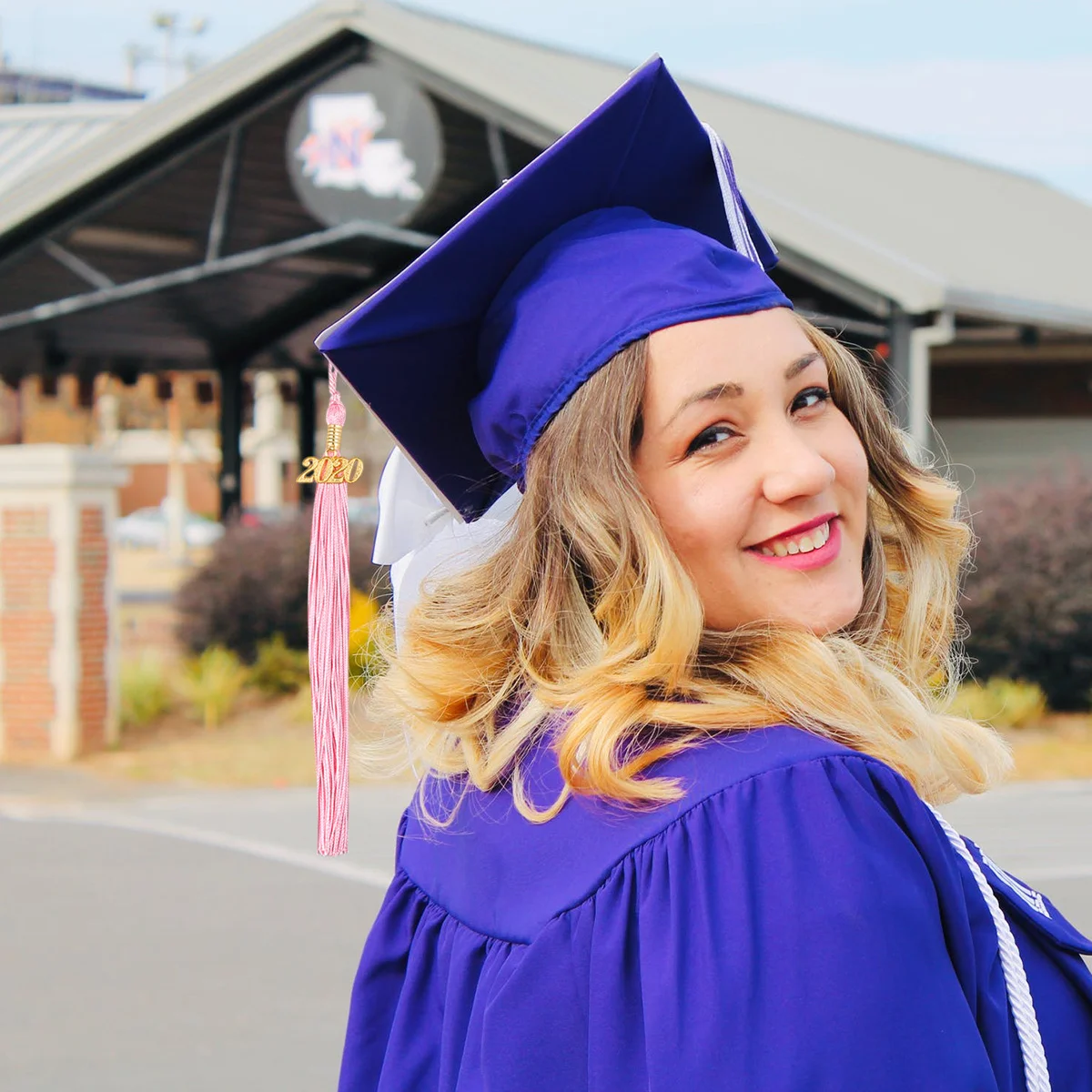 6Pcs Graduation Tassels 2020 Academic Hat Pink for Graduate Ceremony Decoration Party Souvenir Keychain Bookmark