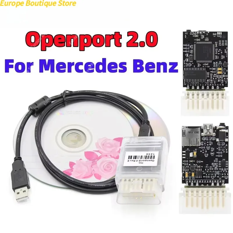 Full Chip Openport 2.0 ECU FLASH open port 2 0 Chip Tuning OBD2 Car Diagnostic Tool For Mercedes Benz J2534 ECU Code Scanner