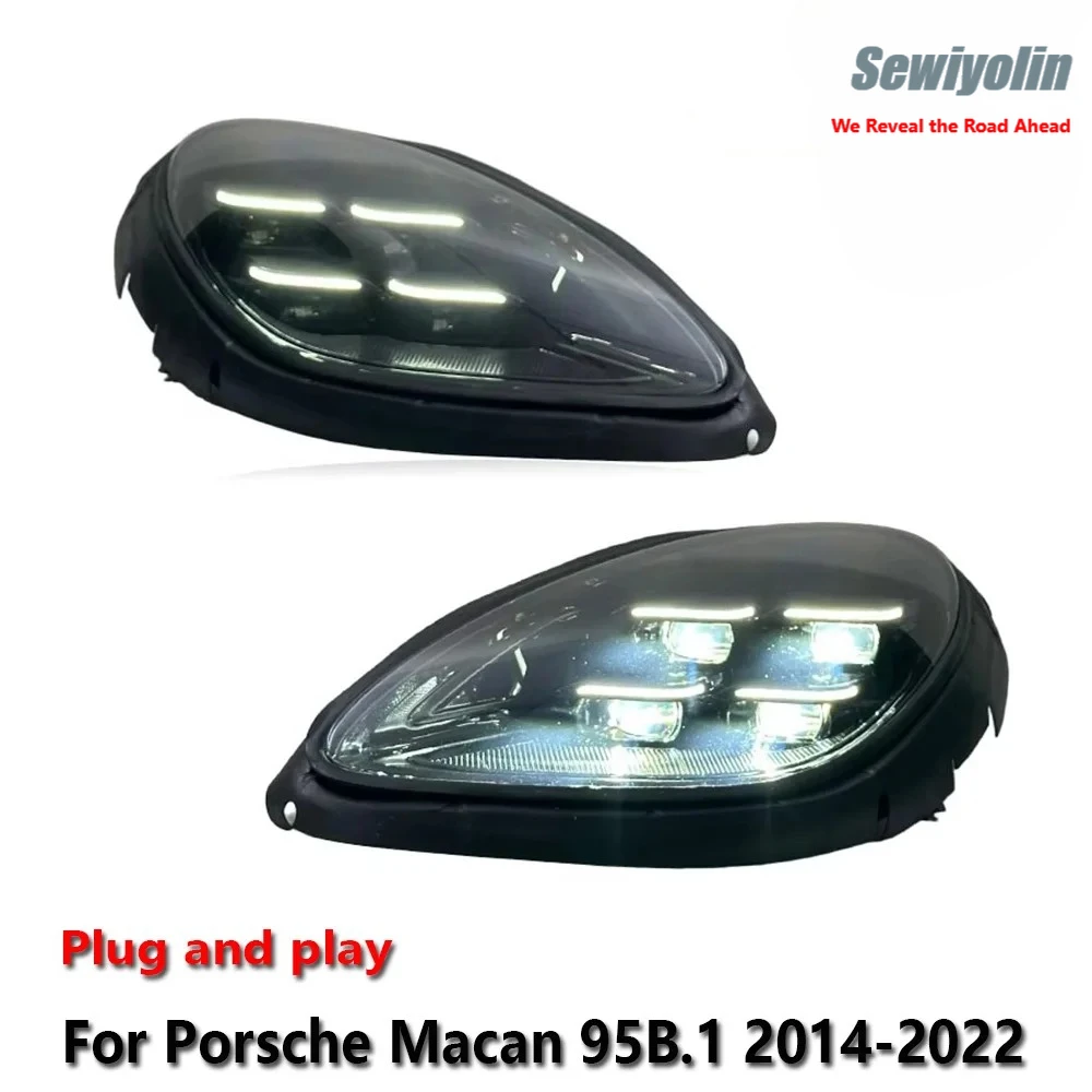 

Car LED Headlight Parts For Porsche Macan 958B.1 2014-2022 Fog DRL Brake Turn Signal Lamp Plug And Play