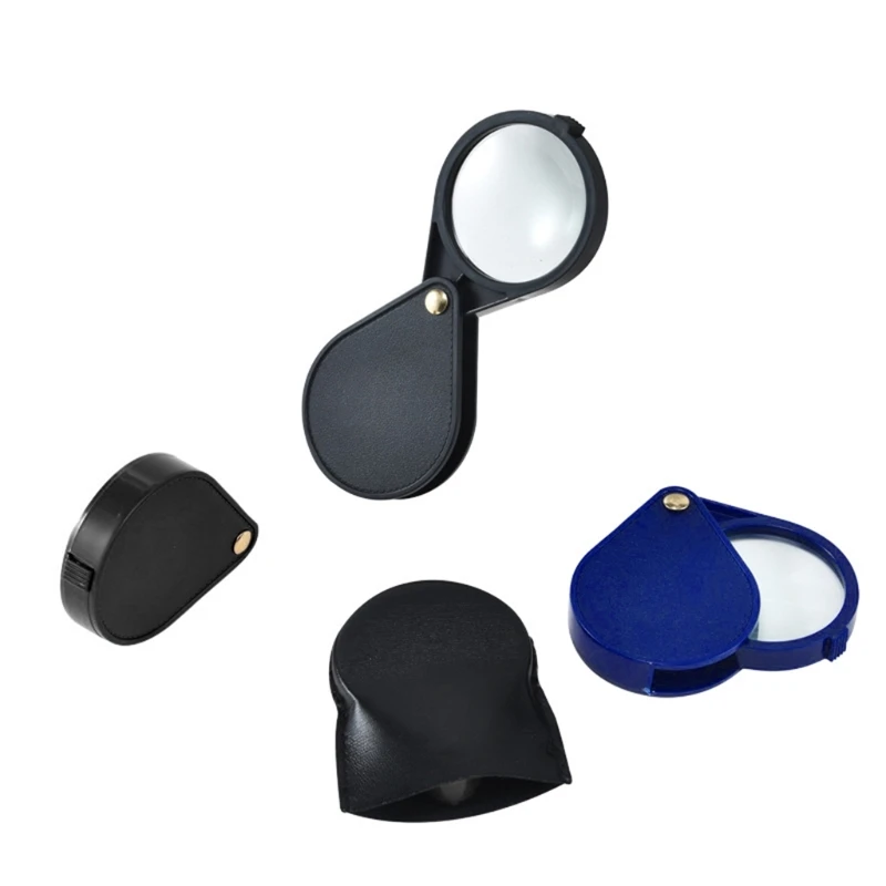 Mini lenti d'ingrandimento portatili 10X pieghevoli per lente d'ingrandimento portachiavi 2.56''Diameter Loupe Drop Shipping