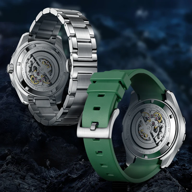 Tourbillon Green Watches Automatic Mechanical Man Watches Hollow Out Top Waterproof montres hommes