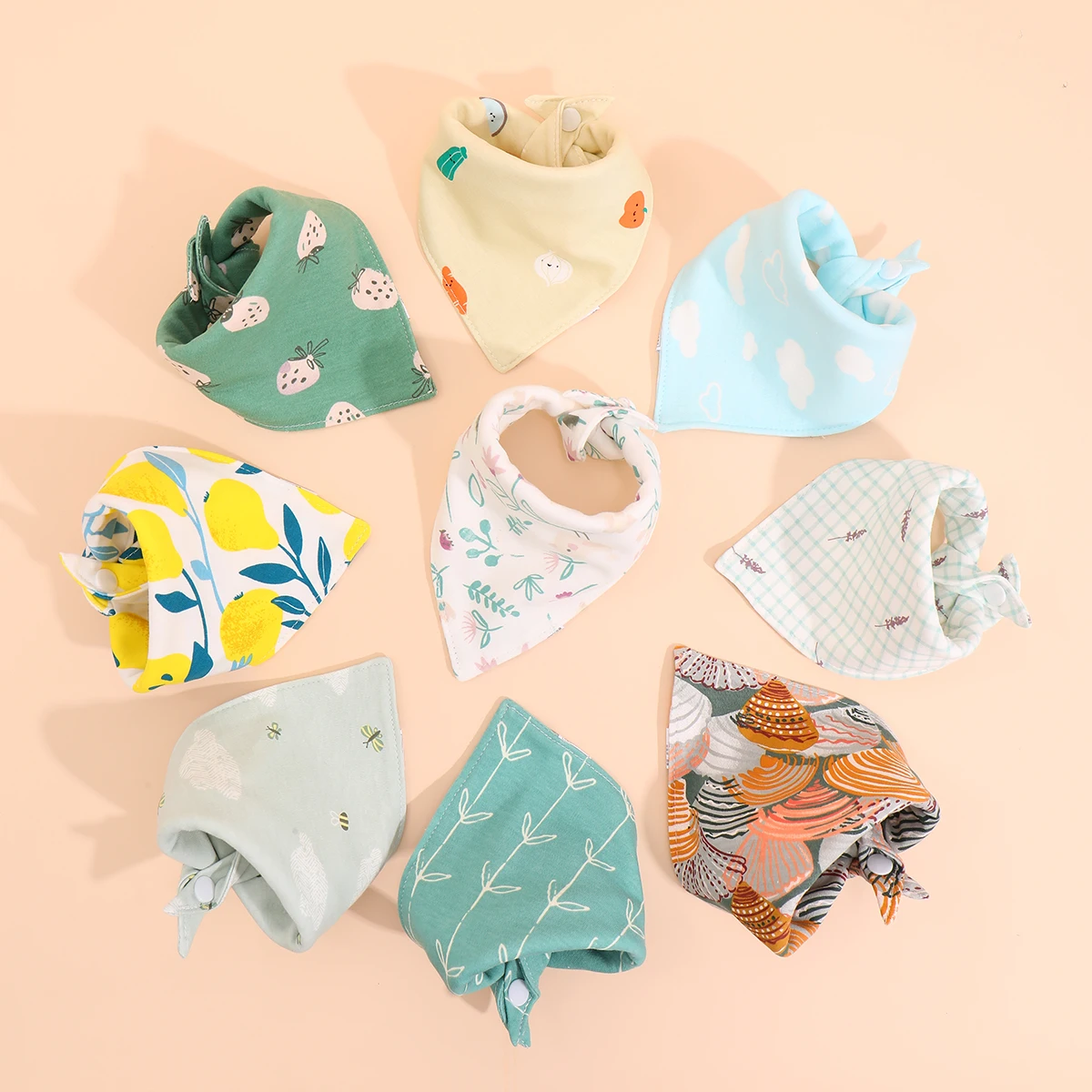 Baby Bib Soft Cotton Baby Drool Bibs Cute Triangle Scarf Comfortable Drooling and Teething Towel Saliva Towel for Newborn Summer