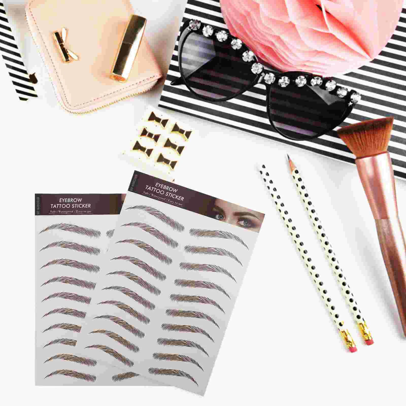 9 Sheets Sticker Waterproof Eyebrow Stickers Transfer Artificial Tools Imitation