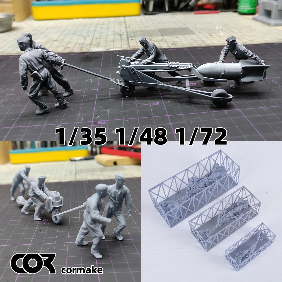 Germany Air Force Ground Crew and Rear-Service Soldier Figure Soldier Assembly Miniature Scale Model Kit 1/35 1/48 1/72