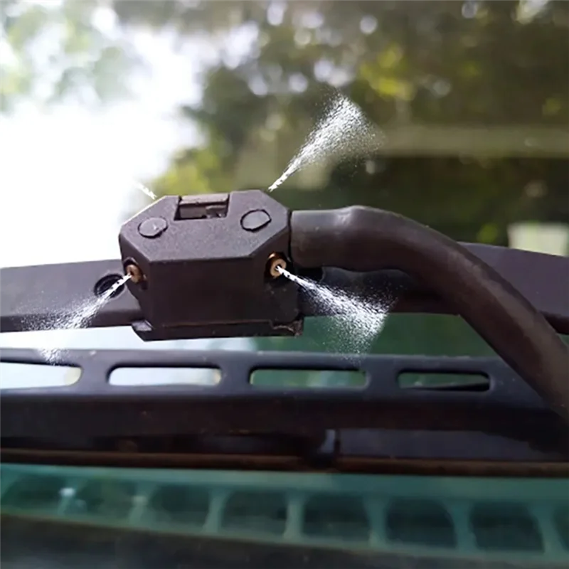 2Pcs Car Windshield Wiper Blade Washer Spray Nozzle Adjustable 4-Way Upgrade Installed on 8mm 9mm Arm Car Accessories