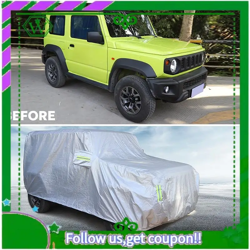 AC34-غطاء السيارة في الهواء الطلق غير نافذ للمطر الغبار الشمس UV غطاء للحماية لسوزوكي جيمي 2019 2020 الملحقات الخارجية #3