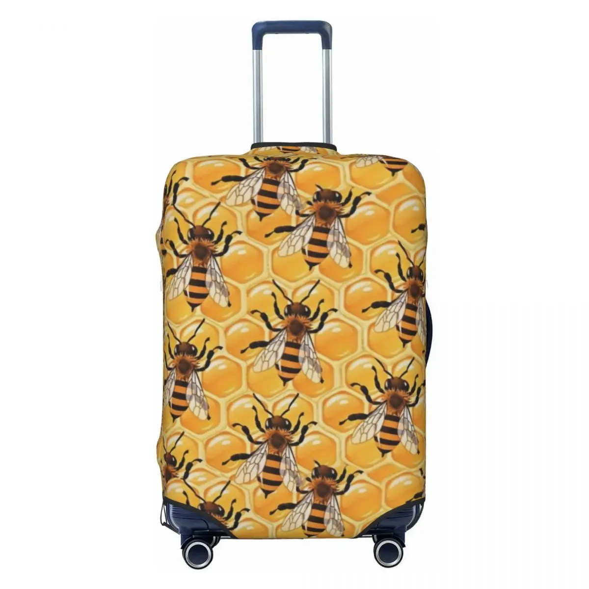 

Custom Bee And Honeycomb Print Luggage Cover Protector Cute Travel Suitcase Protective Cover for 18-32 Inch