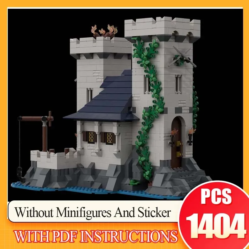 Coastal Outpost Model Medieval Castle Model 1404PCS Building Bricks Technology Modular Block Toys DIY Assembly Christmas Gifts