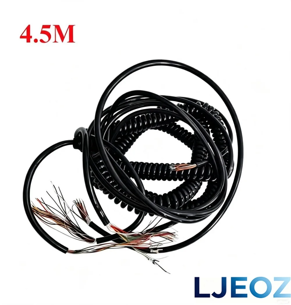 6/7/12/14/15/16/18/19/21/26 Cores Spiral Cable for CNC Electronic Handwheel Spring Wire Cable Manual Pulse Generator 4.5m
