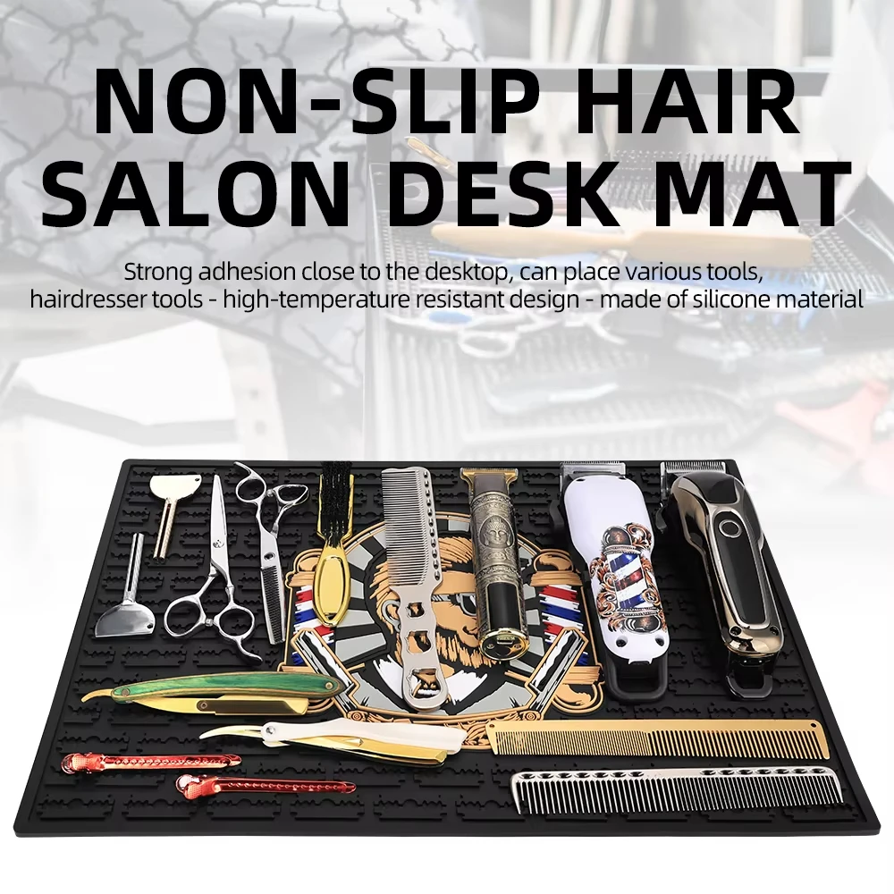 

Barber Salon Non-Slip Hairdressing Tool Mat Pro Hair Clippers Scissors Comb Anti-Skid Silicone Pad Haircut Tools