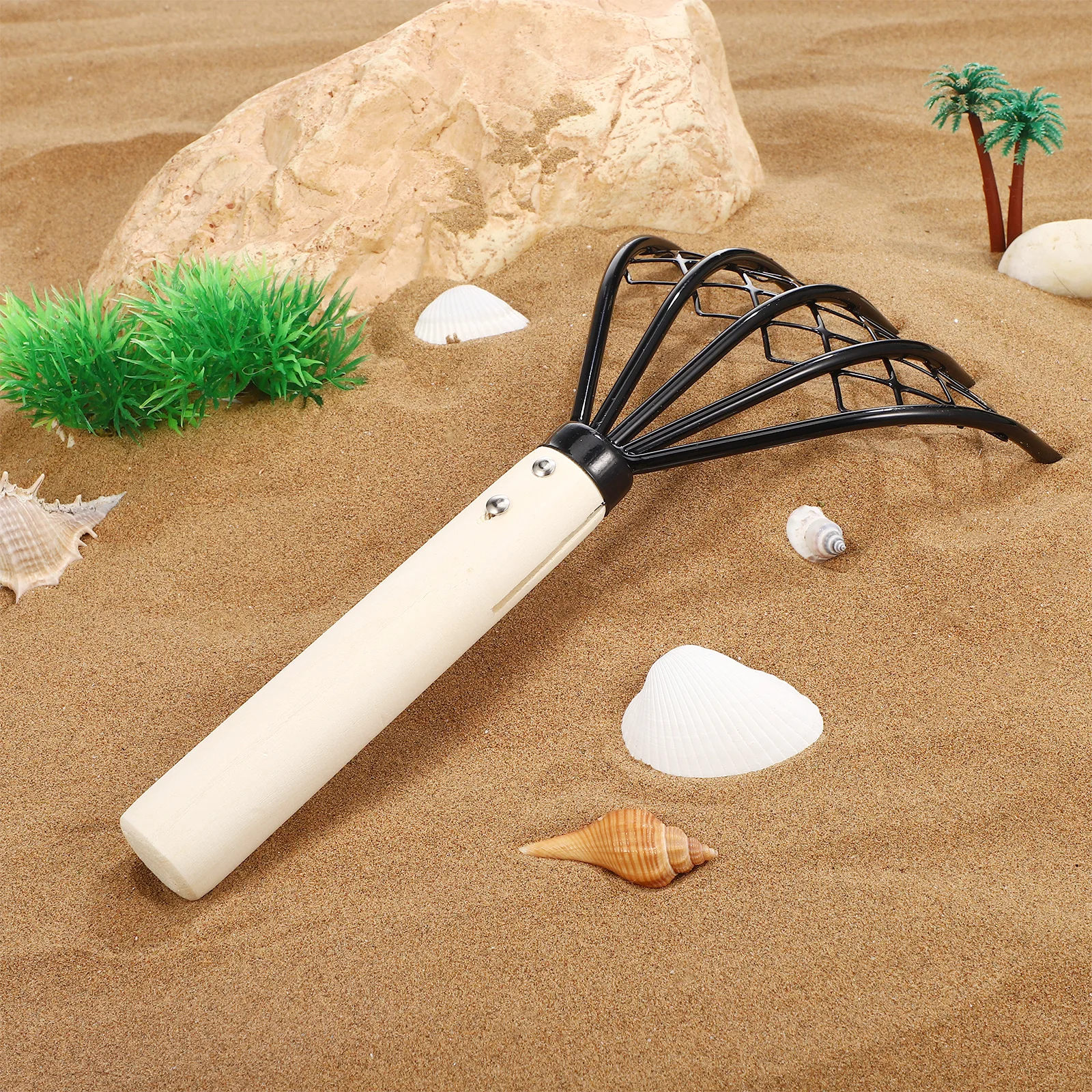 

2pcs Carbon Steel Rakes Clamming Claws Shell Diggers Seafood Claw Mesh Net Clamming Claw Clam Digger Seafood Digger