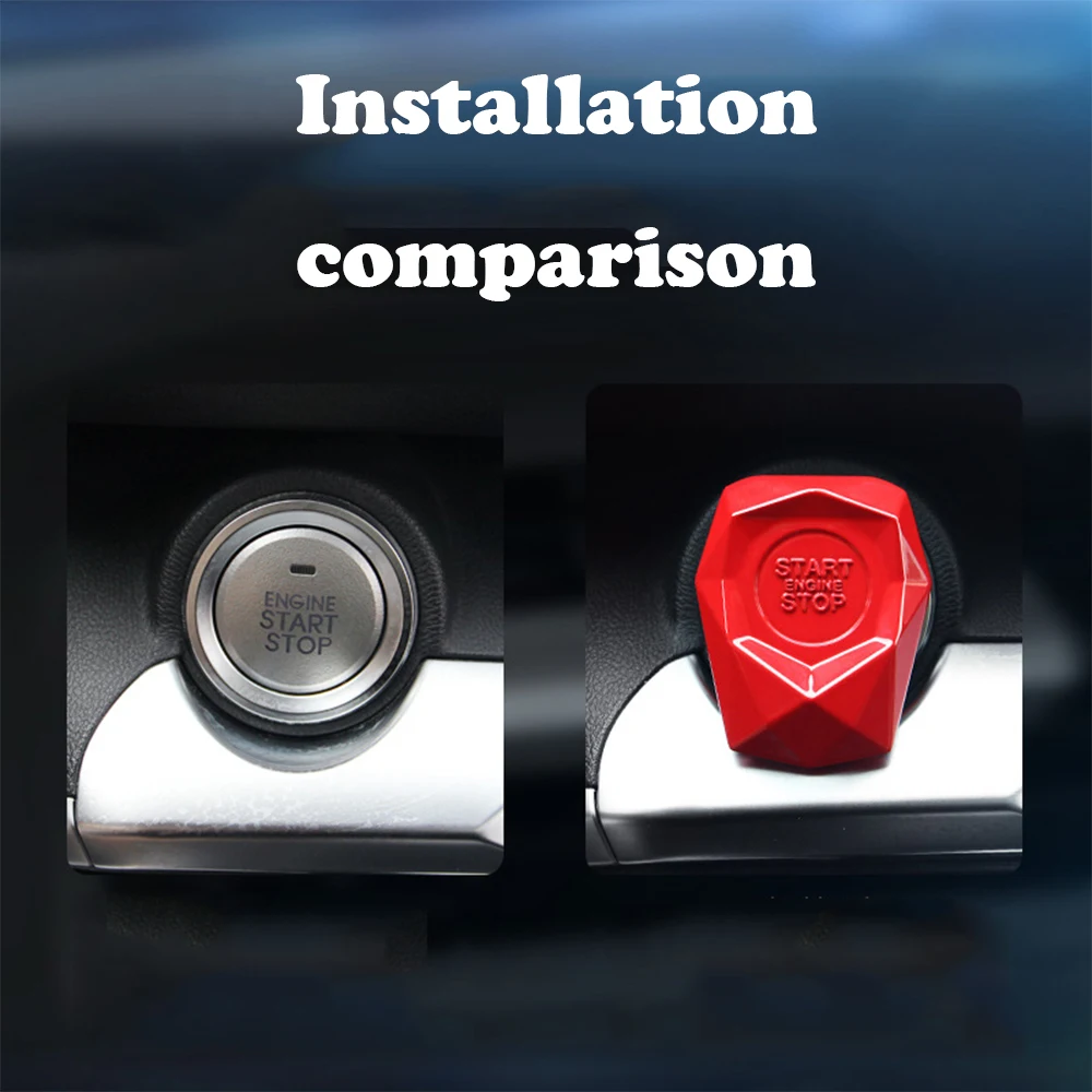 Universal Car Engine Start Stop Switch Button Cover Decoration Button Sticky Cover Car Accessories Car Interior Decoration Ring