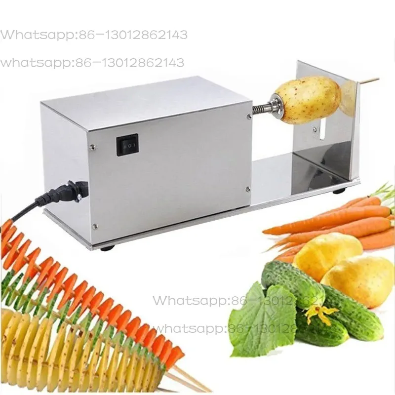 Multifunctional commercial slicer, household kitchen electric stainless steel fast cutting potato whirlwind potato chips