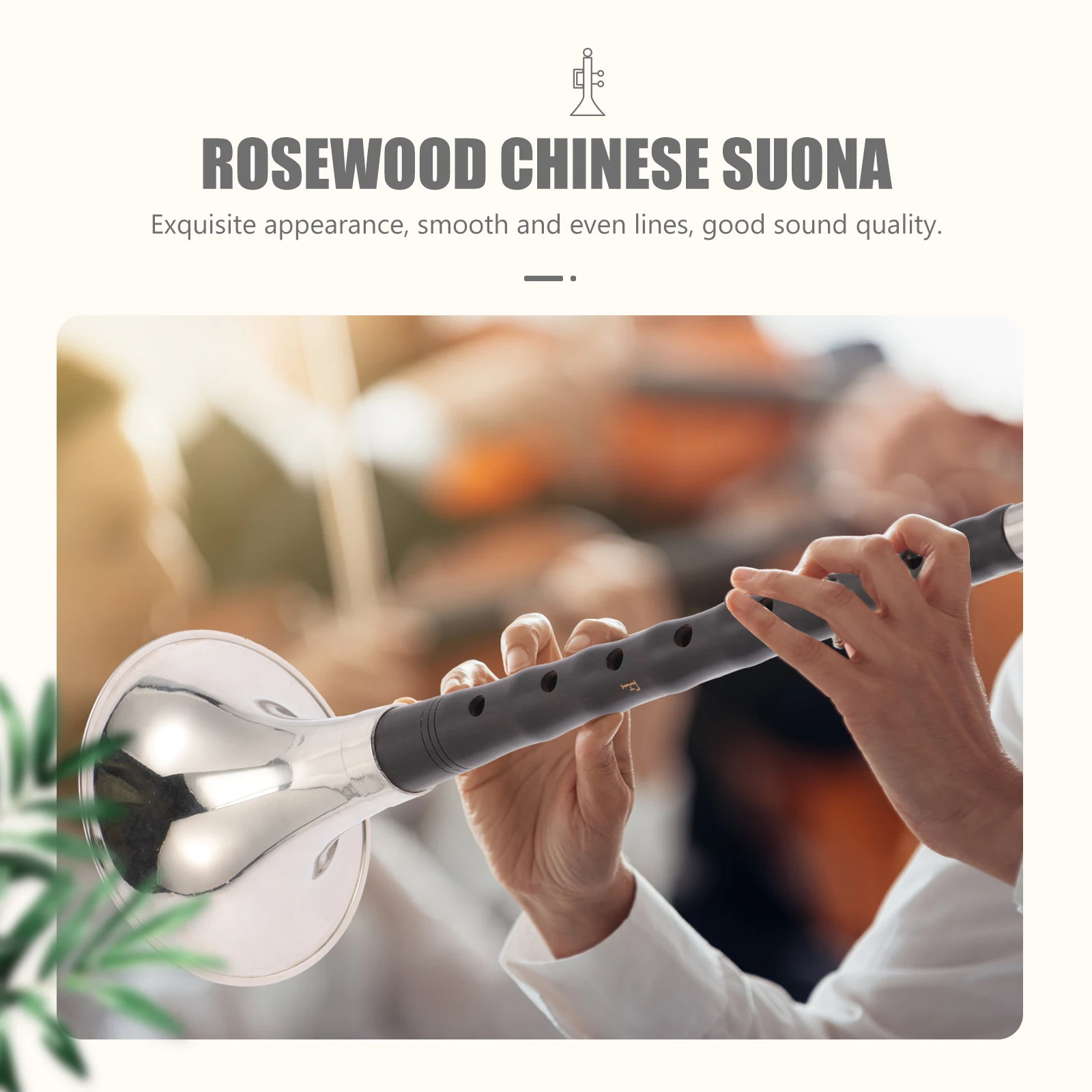 

1Set Suona F Key Beginner Instrument Rosewood Professional Chinese Ethnic Wind Instrument Lightweight Practical