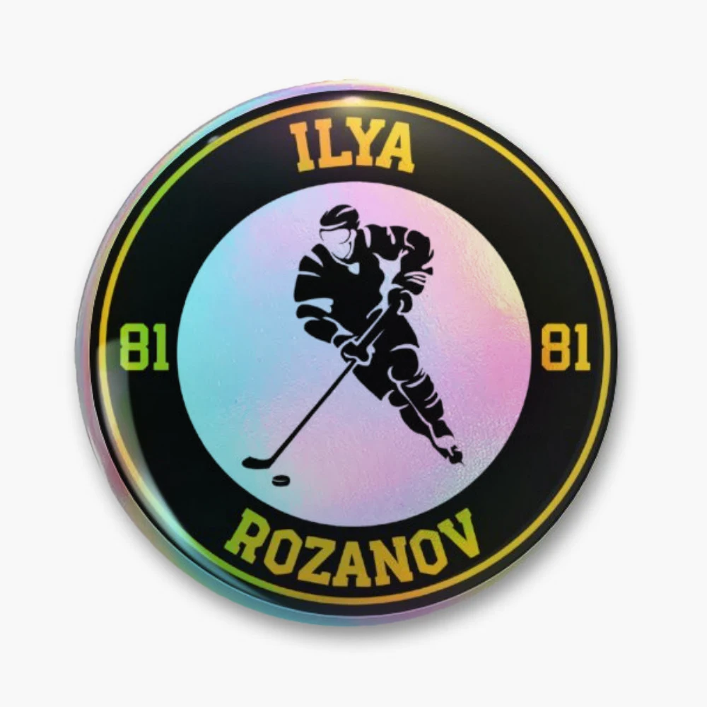 Heated Rivarly - Ilya Rozanov Pin Holographic Star Heart Pin Brooches Laminated Button Fashion Accessory