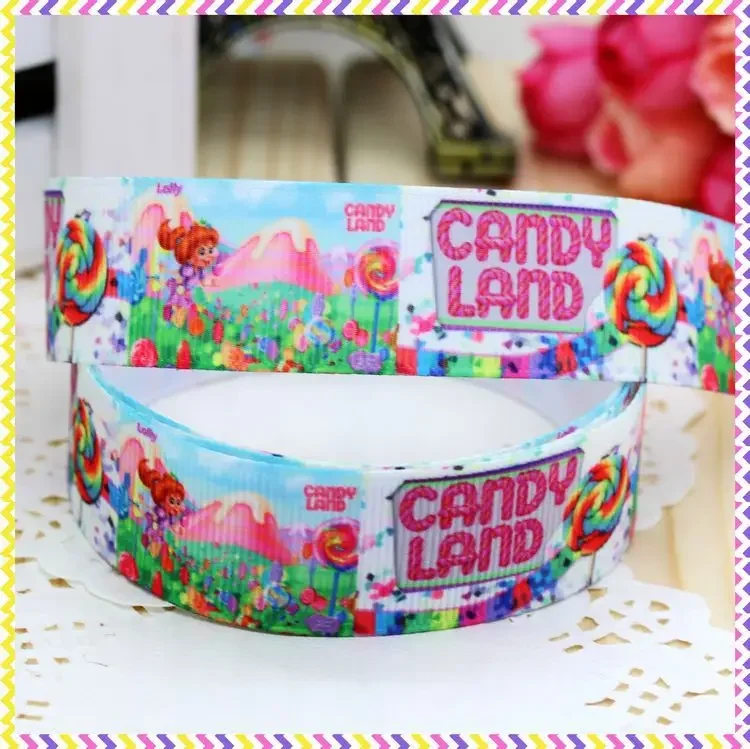 DHK 7/8'' 5yards candy game printed grosgrain ribbon hair bow diy party decoration OEM Wholesale 22mm E882