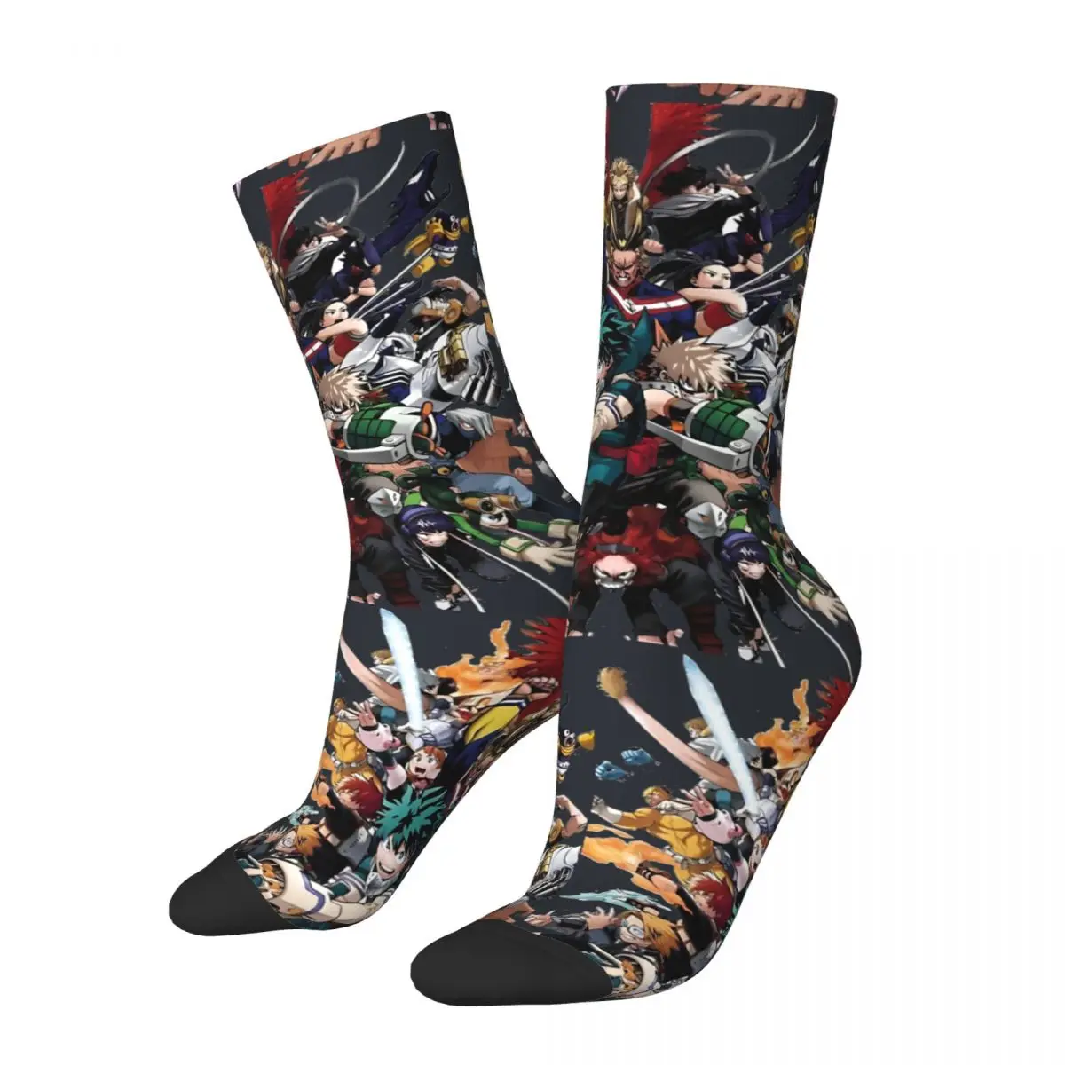 Funny Happy Anime Men's Socks Vintage Harajuku Academia Street Style Novelty Pattern Crew Crazy Sock Gift Printed  tops fugees