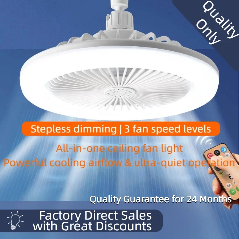 

2026New E27 Fan Light,Aromatherapy,Multi-speed Wind,3 Color Changing LED, Universal Adjustable Ceiling Fan Lamp for Home Decor