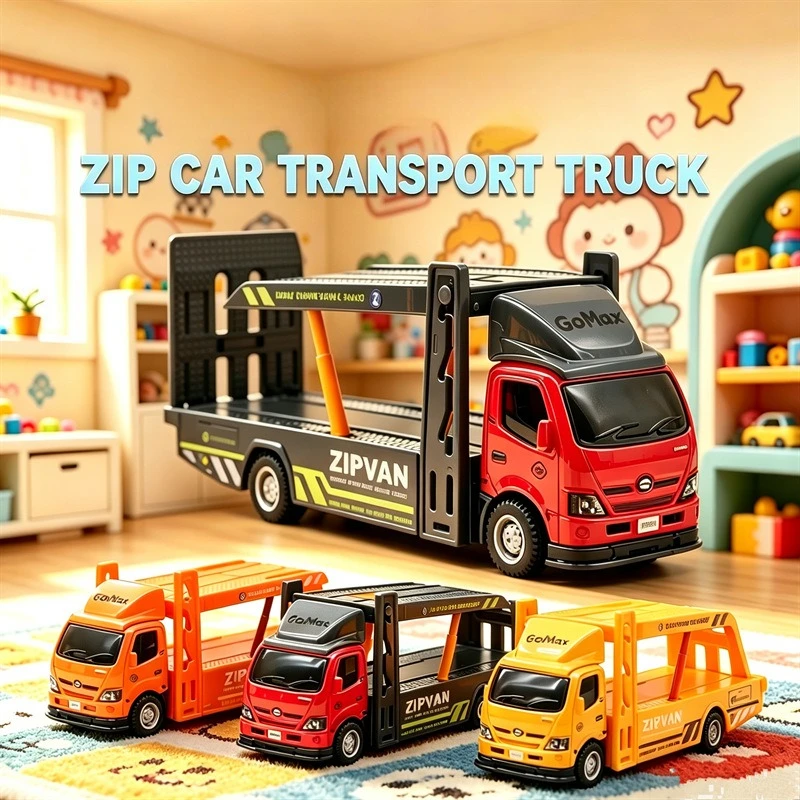 Alloy double-layer car transporter truck trailer model 14CM toy car model cross-border hot sale