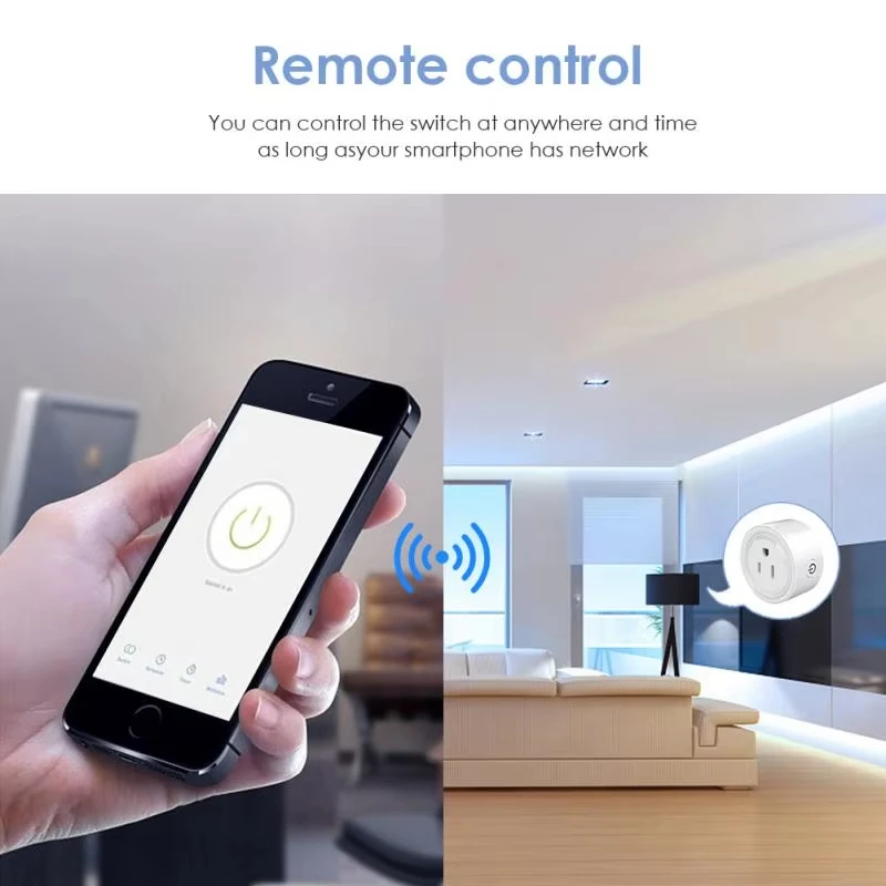 Presa WIFI intelligente Spina americana 10A con funzione di temporizzazione App Controllo remoto Domotica Supporto Alexa Assistente Google Cozylife