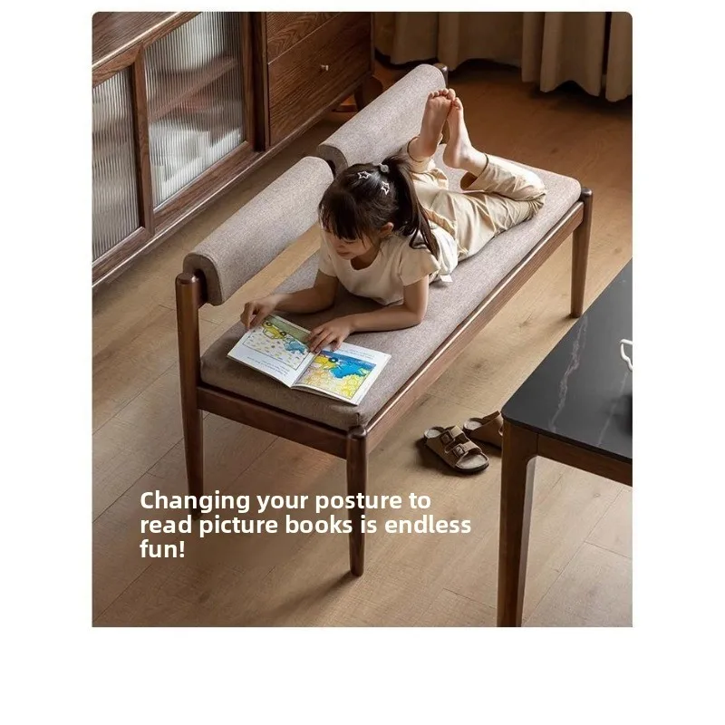 원목 벤치, 부드러운 등받이 벤치, 침대 옆 벤치