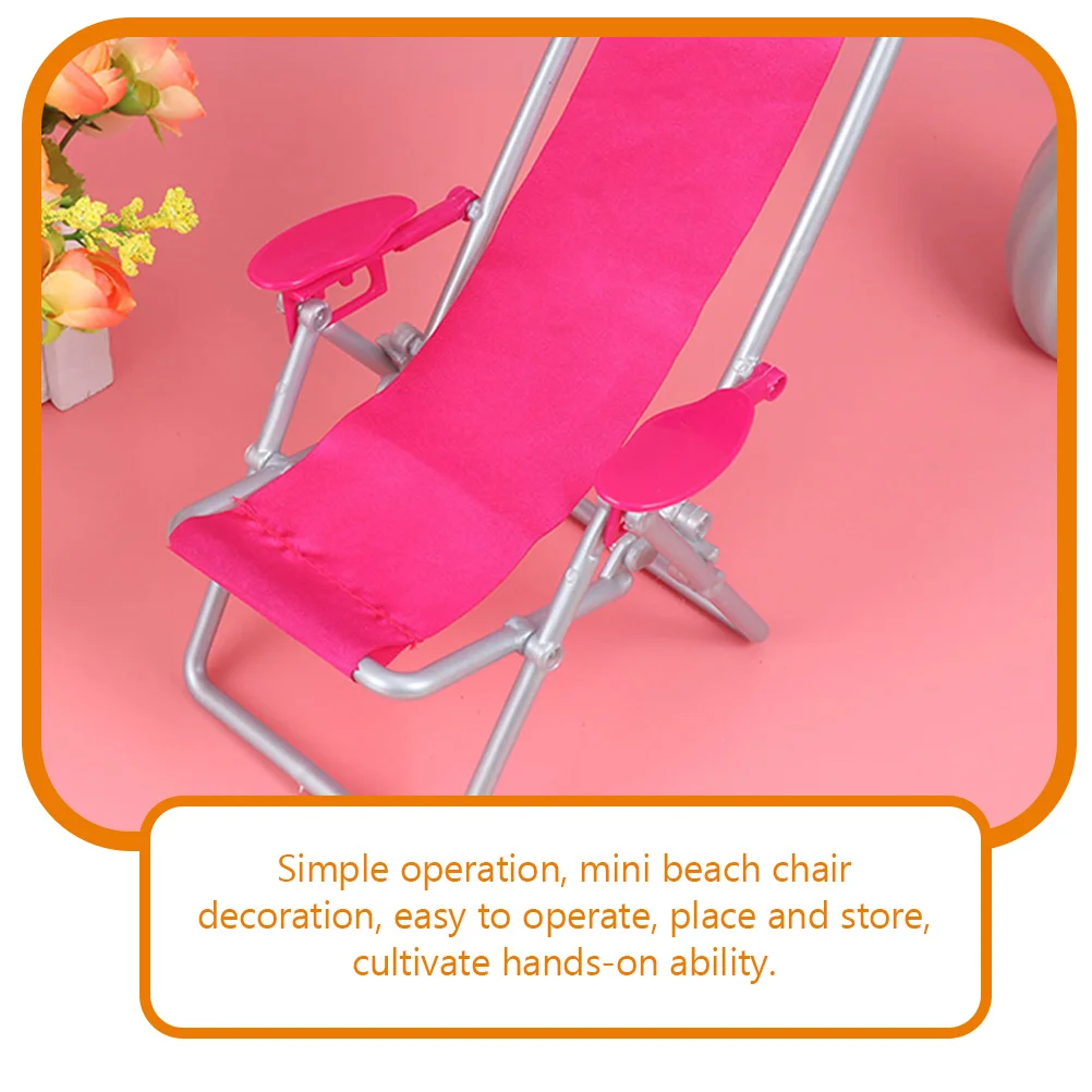 3 Pcs Mini Beach Chair Sea Decor Simulated Model Pillar Casual Ornament Abs Miniature For Decoration Lounge Prop