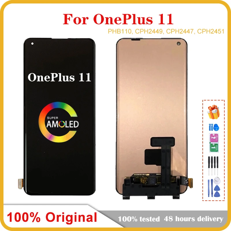 

6,7-дюймовый AMOLED для OnePlus 11, ЖК-экран мобильного телефона в сборе, сменный сенсорный ЖК-панель