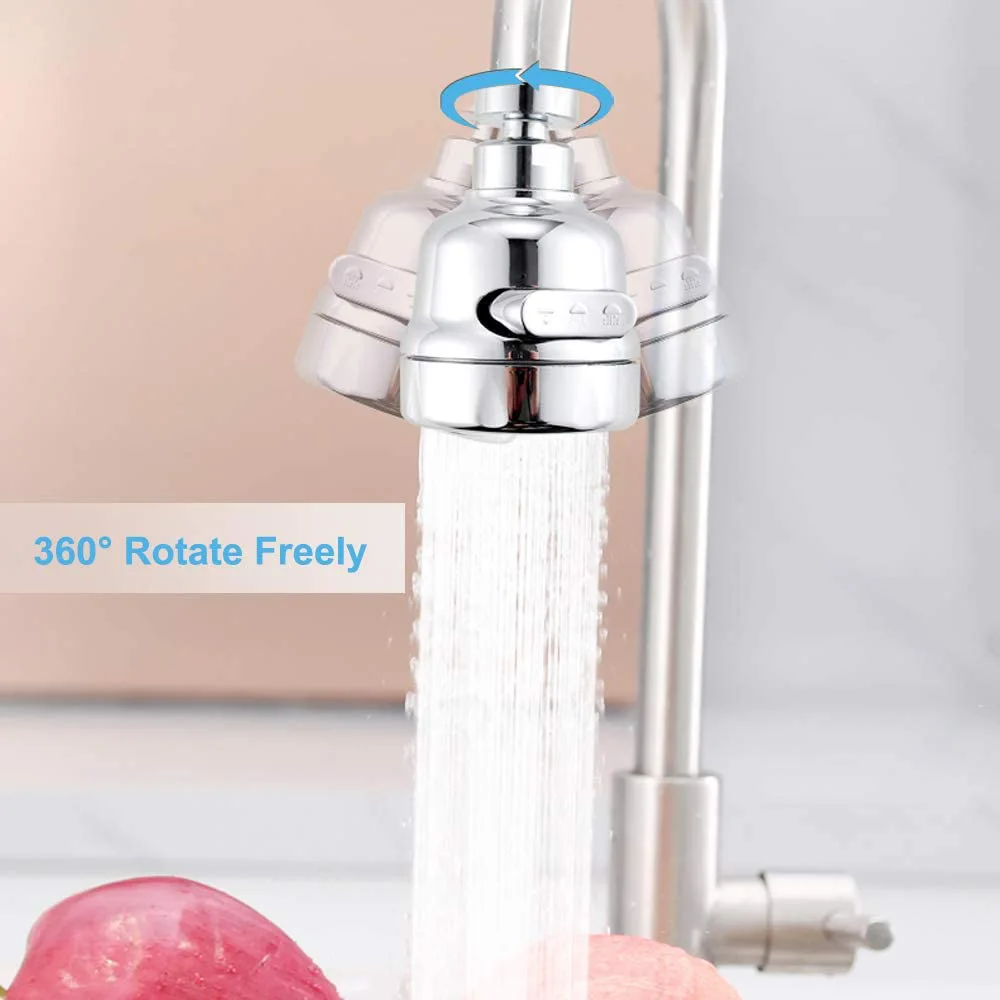 Faucet Sprayer 360 Degree Rotating Faucet Aerator Accessories 3 Mode Adjustable Kitchen Sink Tap Head Water Saving Extend Nozzle