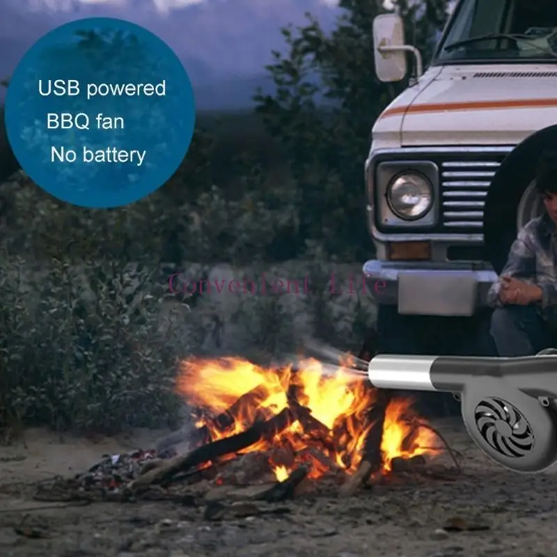 

L1EE Portable BBQ Fan DC12.6V Air Blower for Barbecue Camping Cooking