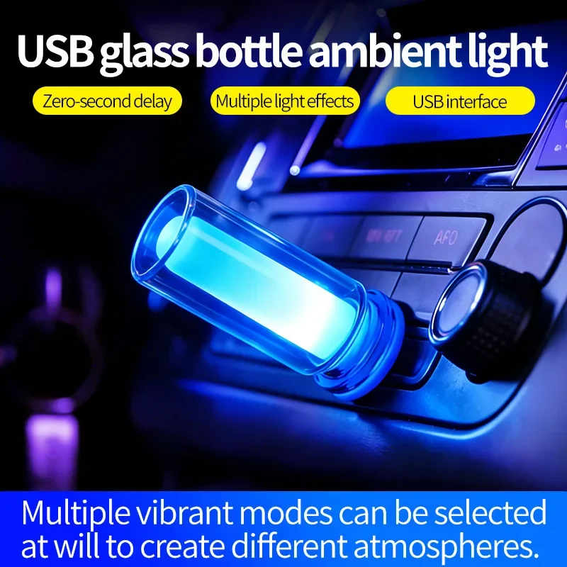 RGB LED Ambient Light 10 Modes Plug and Play USB Car Interior Accessories Decor Gift Idea Touch Switch Multicolor Accent Lamp 5V