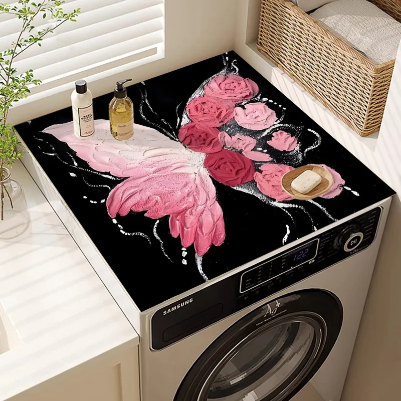 Light Luxury Atmosphere Washing Machine Top Cover Pad, Dust-Proof Refrigerator Sun-Proof Cover Fabric Bedside Protection Pad