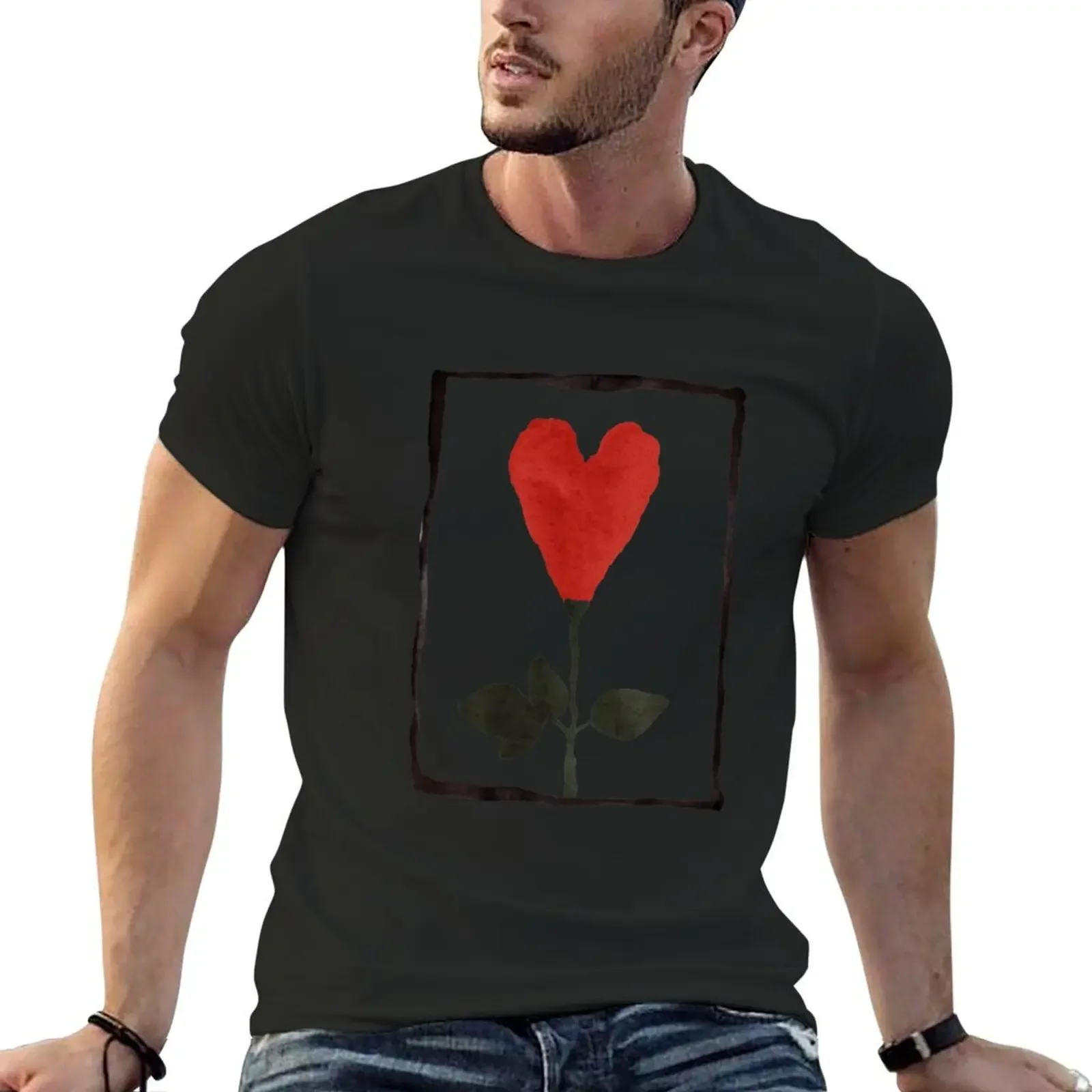 

Flower Heart T-Shirt anime stuff oversized t shirt for a boy fruit of the loom mens t shirts