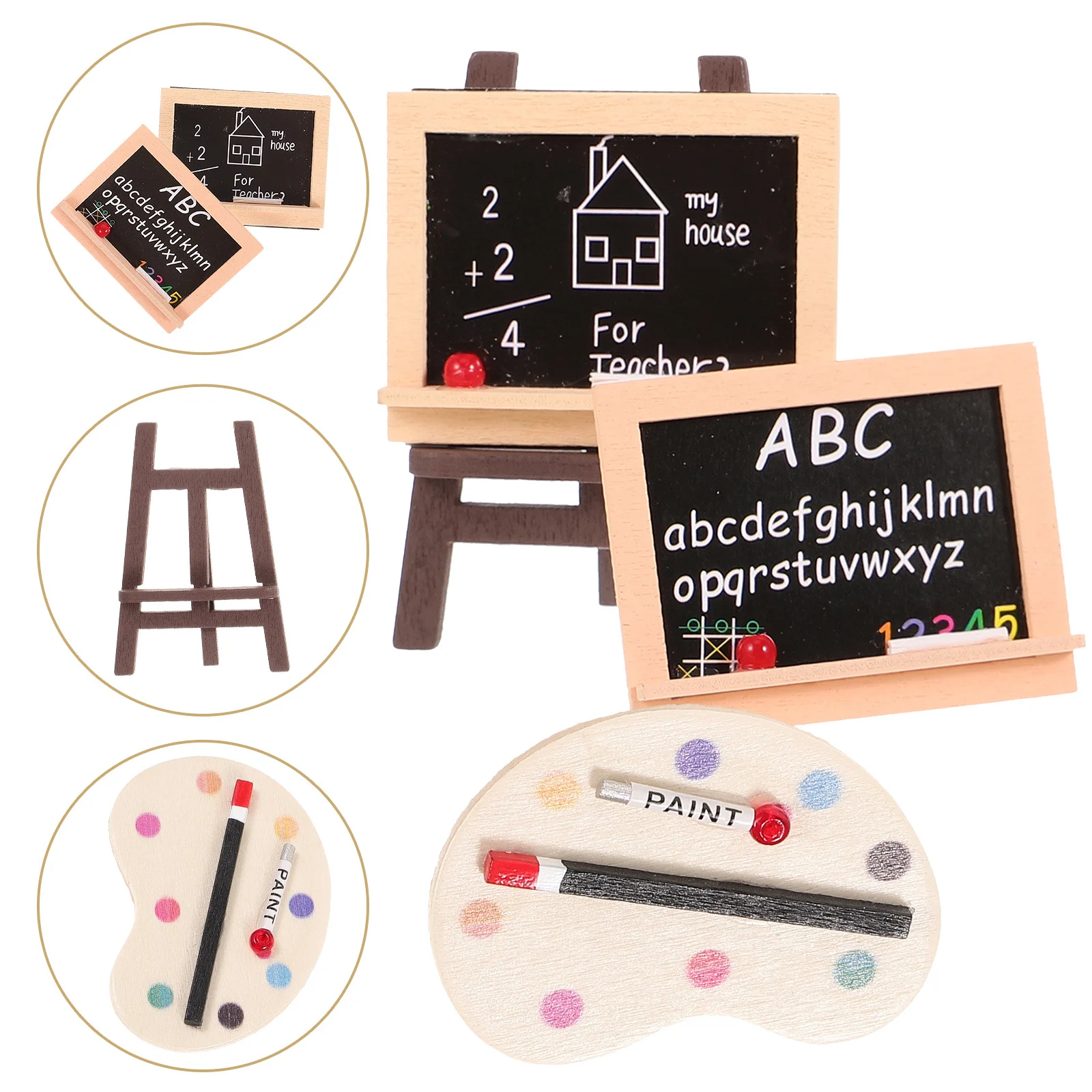 

1Set Wooden Mini Blackboard Color Palette Exquisite Craft Long-Lasting Decorative Accessory Wear-Resistant Tabletop Easel