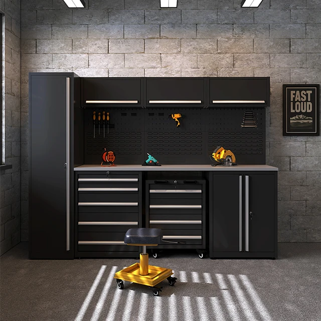 JZD OBM New Customized Modern Adjustable Stainless Steel Storage For Sets Large Workshop Detachable Workbench Garage