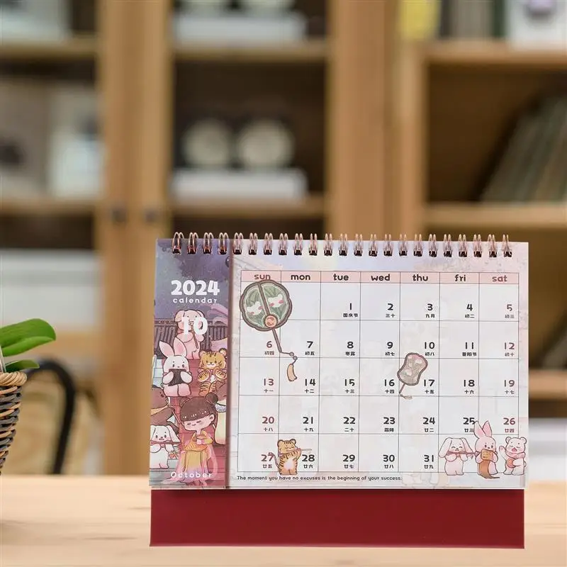 Desk Calendar 2024 Plan Schedule Planning Decor Calendars Students Month Table Decor Portable Delicate Office Daily Use Decore