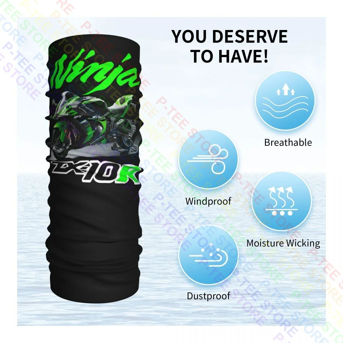 Wsbk Ninja Zx-10R & Zx-10Rr الرقبة الجراب باندانا وشاح قناع الوجه لينة المضادة للأشعة فوق البنفسجية الرياضة في الهواء الطلق