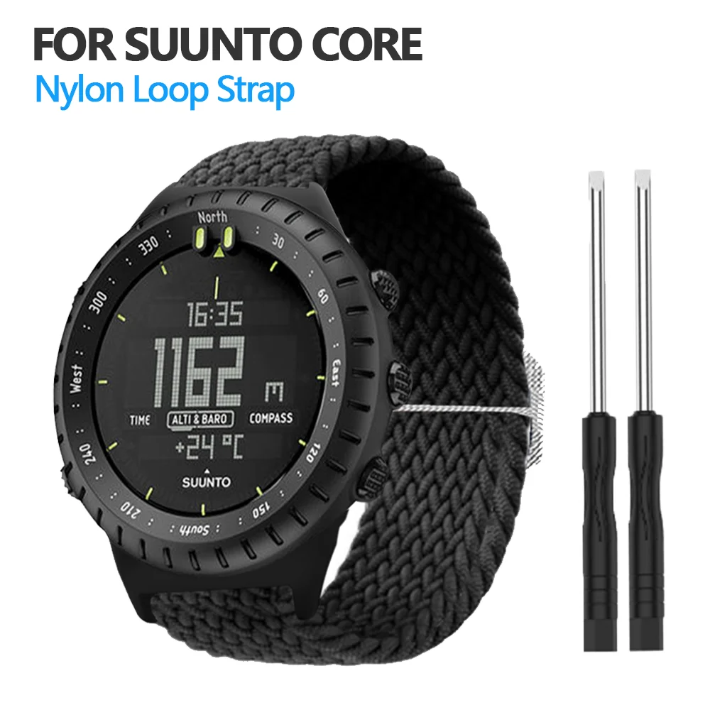 

Ремешок нейлоновый для Suunto Core, плетеный эластичный браслет для смарт-часов