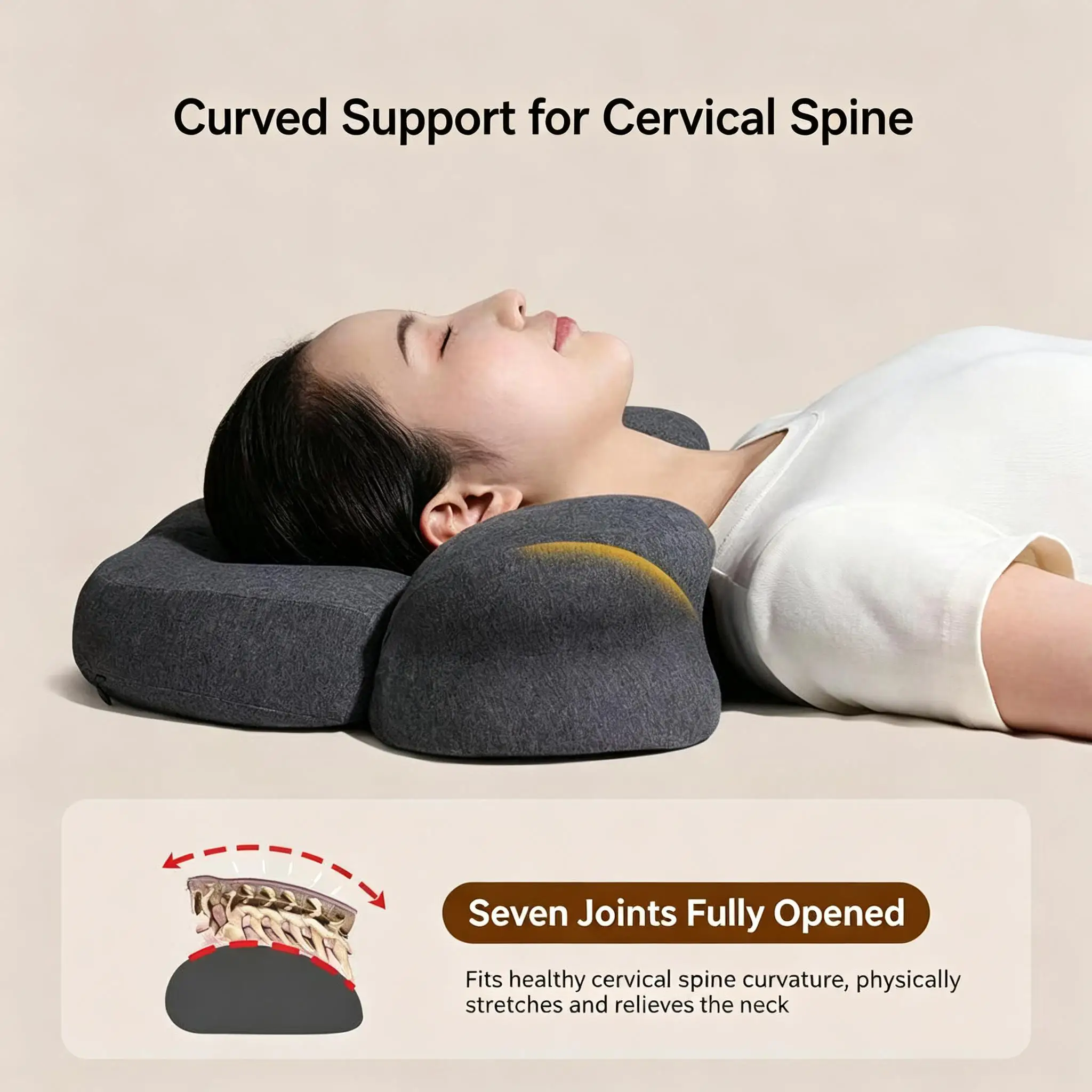 Memory Foam Cervical Pillow for Neck Pain Relief Ergonomic Orthopedic Neck Support Slow Rebound Back Sleeper Ideal Gift