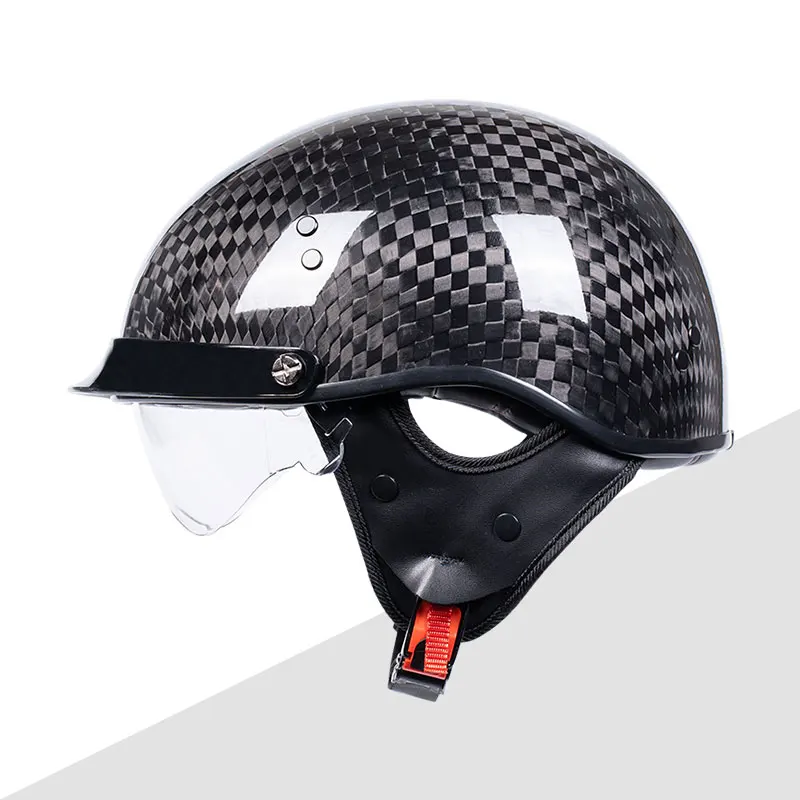 Retro Vintage Open Face Helmet Light Weight 3K 12K Carbonfiber Off-road Motorcycle Casco De Moto Helmets with DOT Unisex