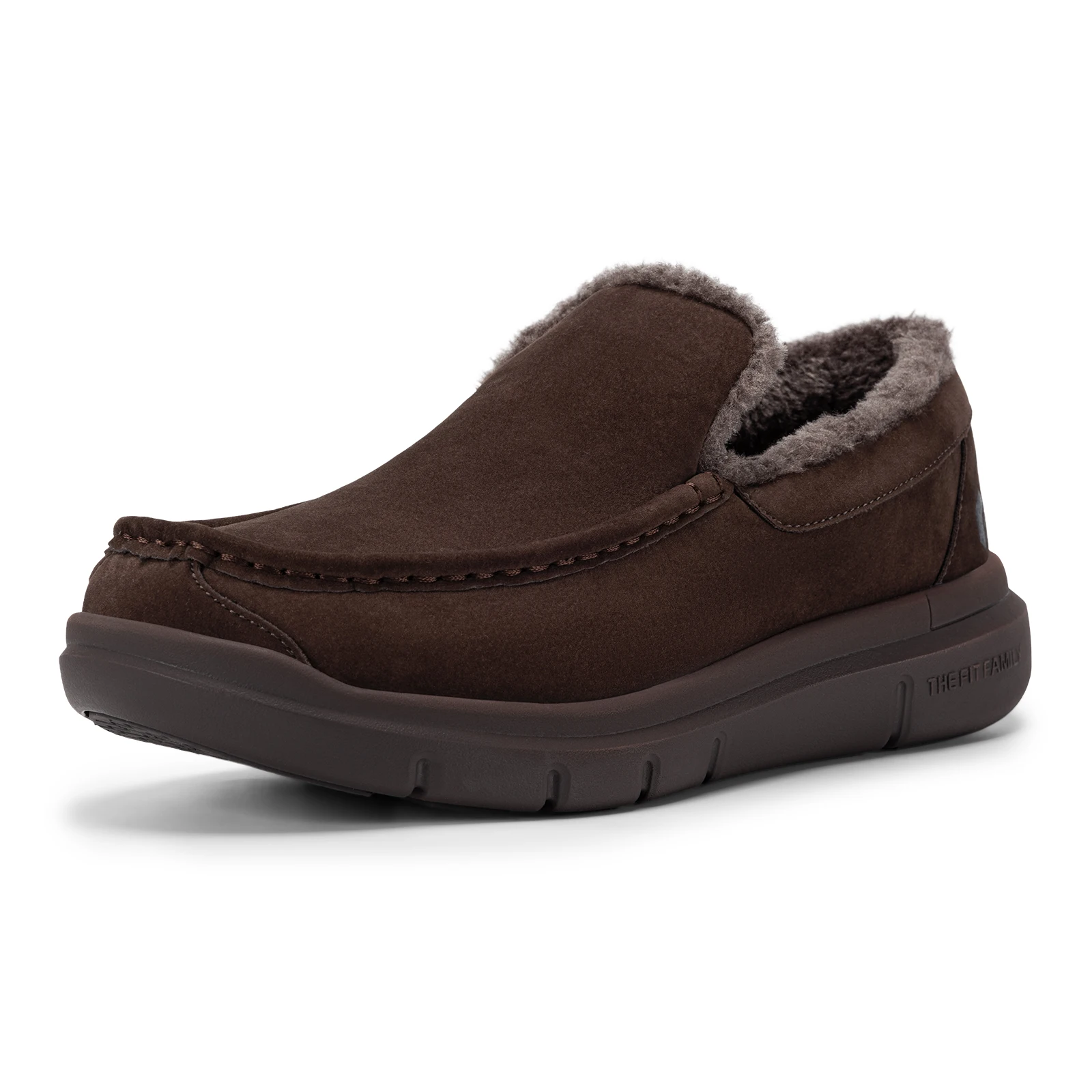 FitVille Extra Wide Toe Men's Cotton Shoes Slip-on House Slipper Non Slip Orthopedic Winter Shoes for Flat Feet Indoor & Outdoor