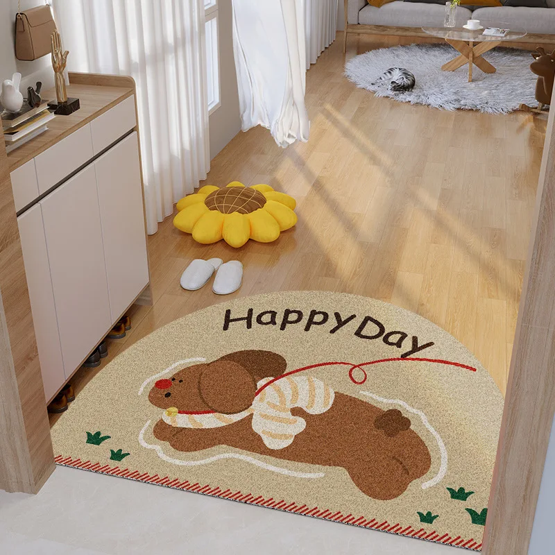 Cartoon Door Mat Cute Cat Dog Pattern Anti-slip Floor Mat Easy Cutting and Cleaning Home Deocration