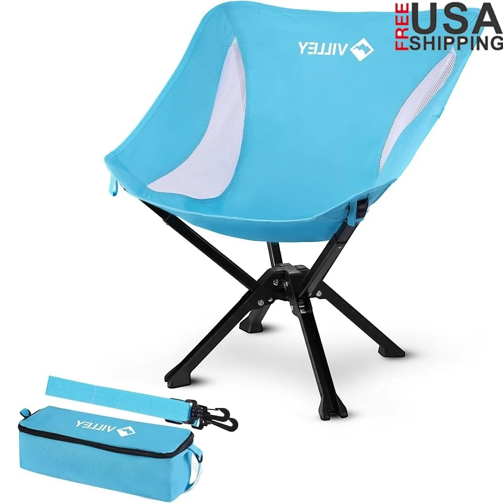 

Портативный складной стул, легкий уличный стул для кемпинга, быстрая установка, компактный дизайн, сборка не требуется, поддерживает 330 фунтов