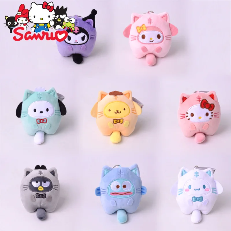 Japanese Little Tiger Dango Sanrio Melody Kuromi Kawaii Hello Kitty Cinnamoroll Pochacco Doll Pendant Charm Birthday Gift 9cm