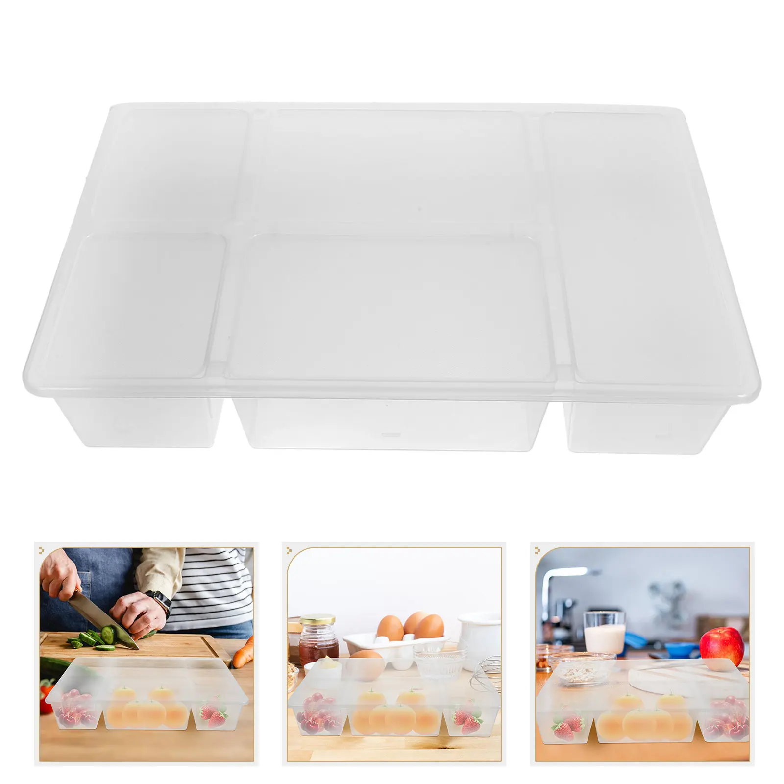 PP Refrigerator Food Storage Container with Airtight Lid for Fruits Vegetables Snacks Fresh Keeping Stackable Transparent Fridge