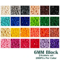 2400/4800PCs 6*6mm 24Color 200PCs/color Pixel Art Puzzle Building Blocks DIY 3D Small Brick Puzzle Toy For Children Fun