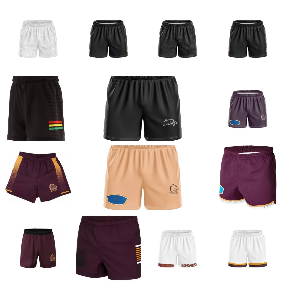 

2024 British Style Rugby Penrith Panthers/Brisbane Broncos-Home and Away/Training-Various Types of Rugby Shorts-Commemorative