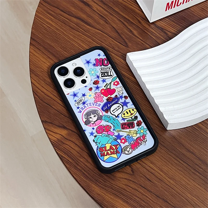 Wildflower 3D Animal Cat Phone Case for iPhone 16 15 14 13 12 Pro Max Plus WF Cute Angel Demon Cartoon Girls Lip Cover Funda